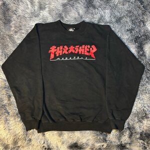 Thrasher Black and Red Crewneck Sweater